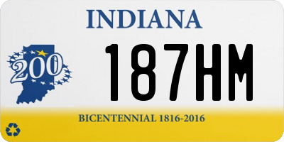 IN license plate 187HM