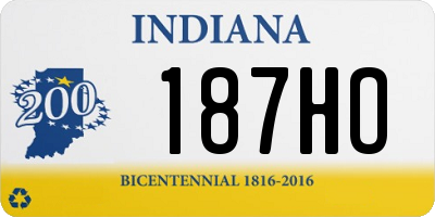 IN license plate 187HO