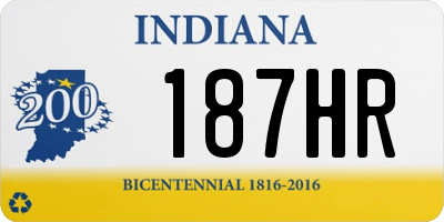 IN license plate 187HR