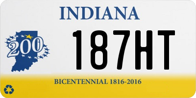 IN license plate 187HT