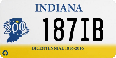 IN license plate 187IB