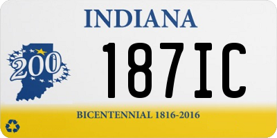 IN license plate 187IC