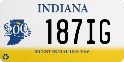 IN license plate 187IG