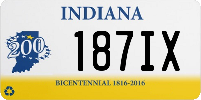 IN license plate 187IX