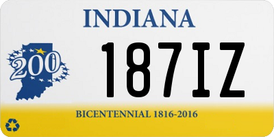 IN license plate 187IZ