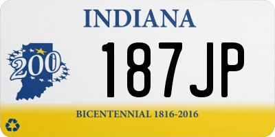 IN license plate 187JP