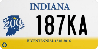 IN license plate 187KA