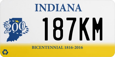 IN license plate 187KM