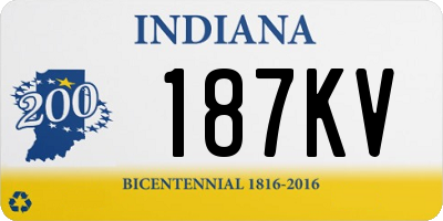 IN license plate 187KV