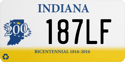 IN license plate 187LF