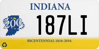 IN license plate 187LI