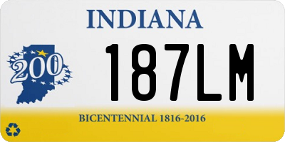 IN license plate 187LM