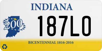 IN license plate 187LO