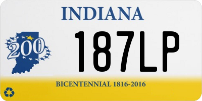 IN license plate 187LP