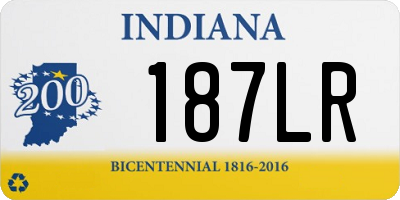 IN license plate 187LR