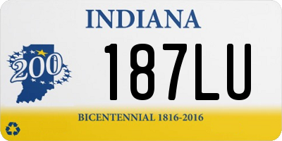 IN license plate 187LU