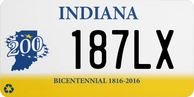 IN license plate 187LX