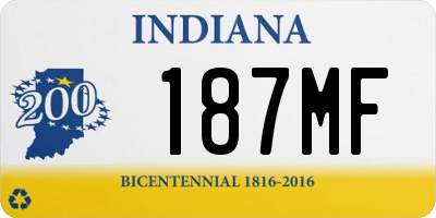 IN license plate 187MF