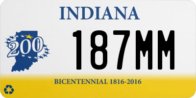 IN license plate 187MM
