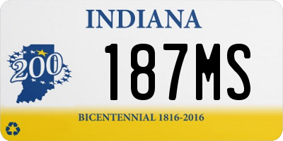 IN license plate 187MS
