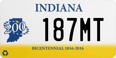 IN license plate 187MT