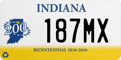 IN license plate 187MX