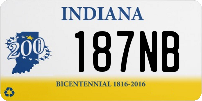 IN license plate 187NB