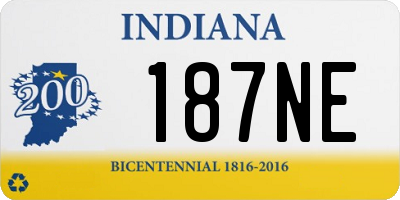 IN license plate 187NE