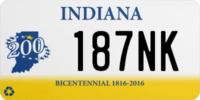 IN license plate 187NK
