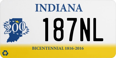 IN license plate 187NL