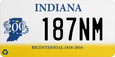 IN license plate 187NM