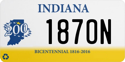 IN license plate 187ON
