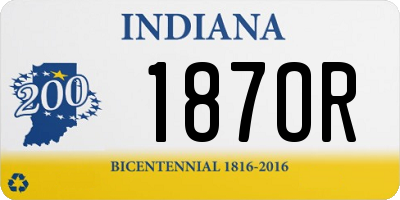 IN license plate 187OR