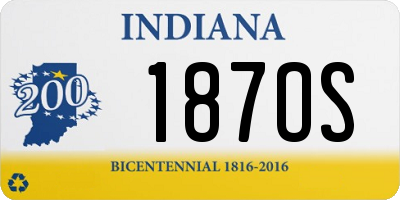 IN license plate 187OS