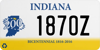 IN license plate 187OZ