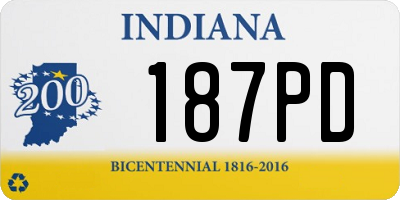 IN license plate 187PD