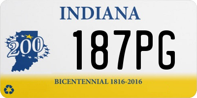 IN license plate 187PG