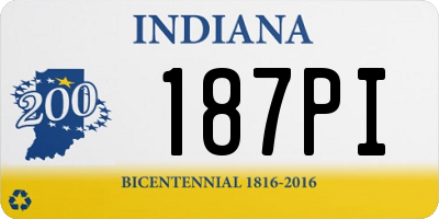 IN license plate 187PI