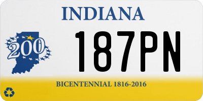 IN license plate 187PN