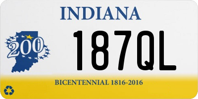 IN license plate 187QL