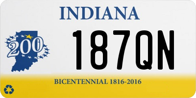 IN license plate 187QN