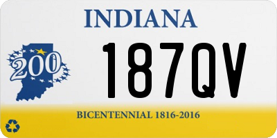 IN license plate 187QV