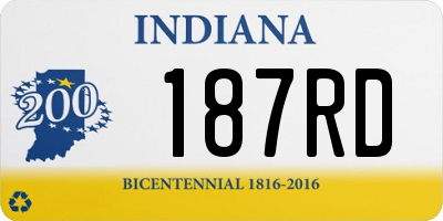 IN license plate 187RD