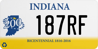 IN license plate 187RF