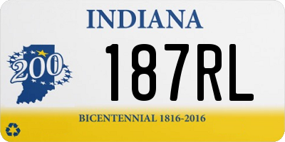 IN license plate 187RL