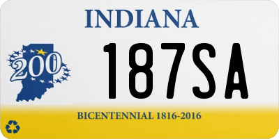 IN license plate 187SA