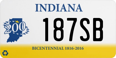 IN license plate 187SB