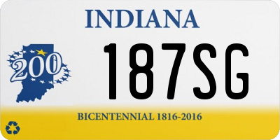 IN license plate 187SG