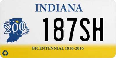 IN license plate 187SH