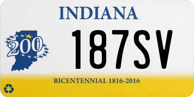 IN license plate 187SV